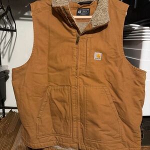 Carhartt Tan Sherpa-Lined Work Vest